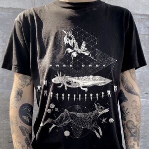 Celestial Animal Black Graphic Tee